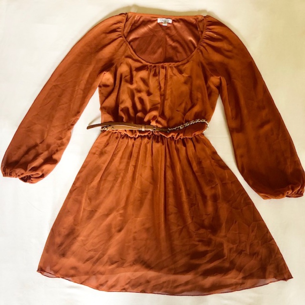SPEECHLESS Burnt Orange Dress | Size L